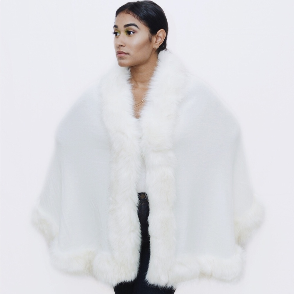 Snow Fall Fur Poncho ❄️